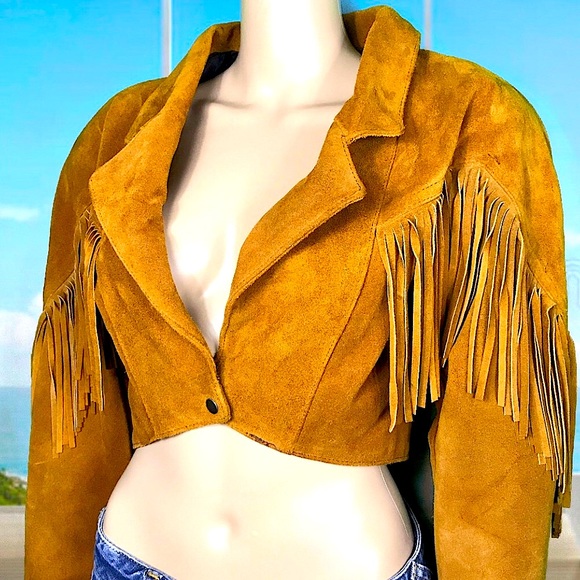 Phoenix Jackets & Blazers - Vintage Outerwear Phoenix Fringed Leather Jacket